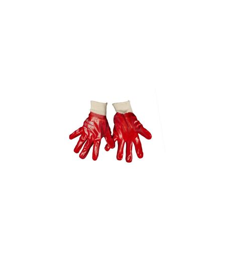 Mens General Pvc Knitwrist Gloves Red Blackrock