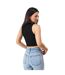 Womens/ladies Plain Cut Out Slim Tank Top Black Jack Wills-3