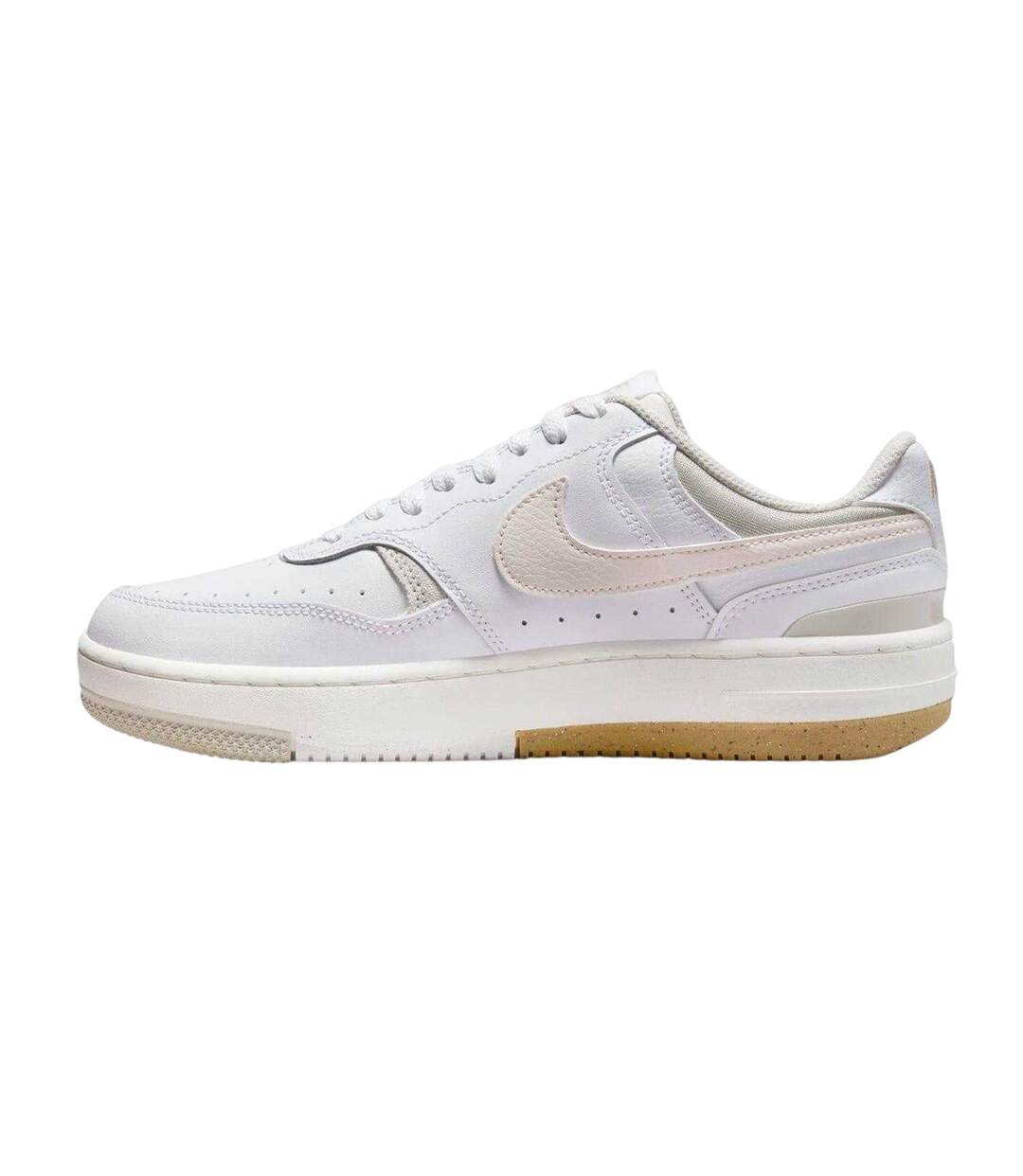 Womens/ladies Gamma Force Leather Platform Trainers White Off White Nike-2