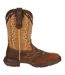 Womens/ladies Rebel Full Grain Leather Cowboy Boots Nicotine Brown Durango-3