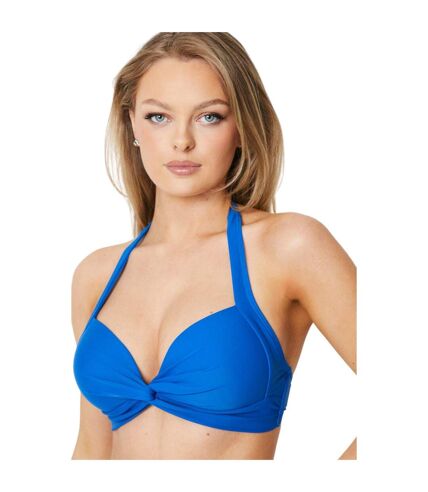 Womens/ladies twist knot padded bikini top cobalt Gorgeous