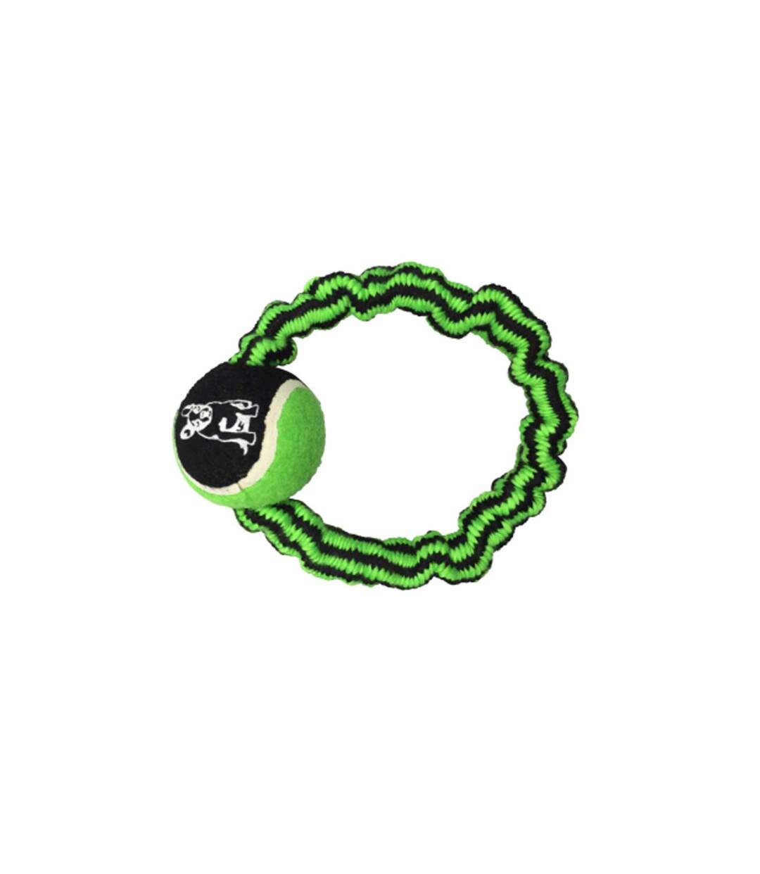 Jouet pour Chien Corde Élastique & Balle 9cm Vert-1