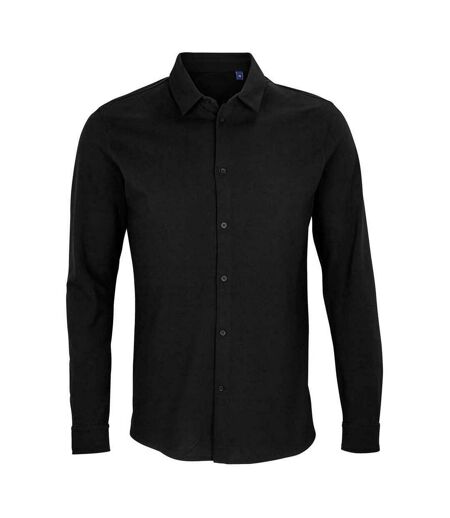 NEOBLU Mens Cotton Formal Shirt (Deep Black)