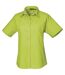 Premier Short Sleeve Poplin Blouse/Plain Work Shirt (Lime)