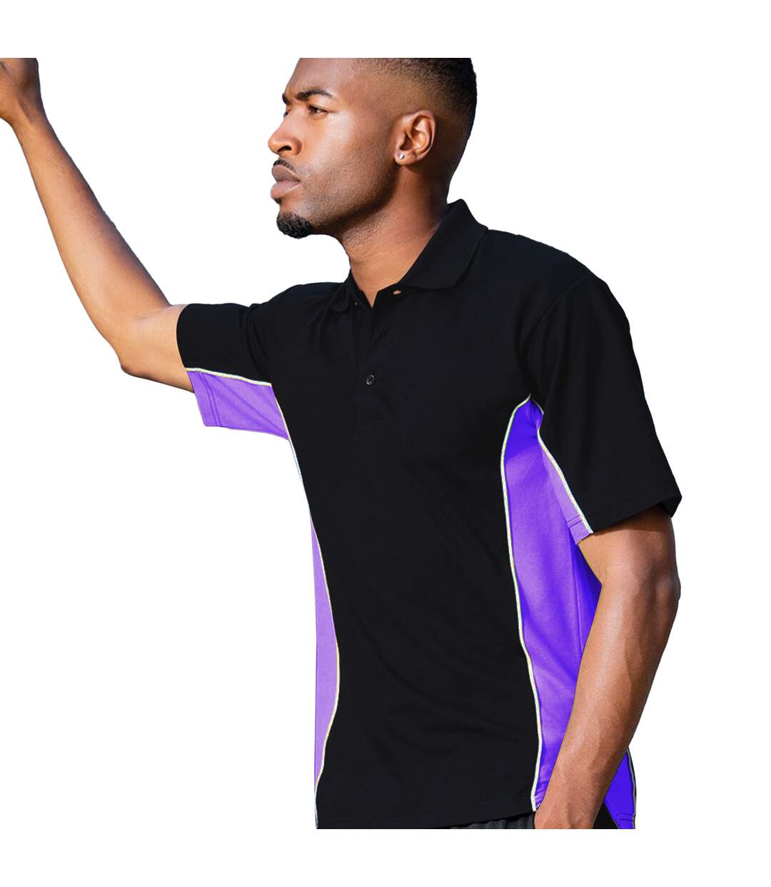 Polo à manches courtes homme noir/pourpre/blanc GAMEGEAR-2