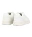 Mens Lace Up Flat Trainers White Fabric-2