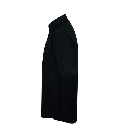 Mens Wicking Short Sleeve Work Shirt Black Henbury