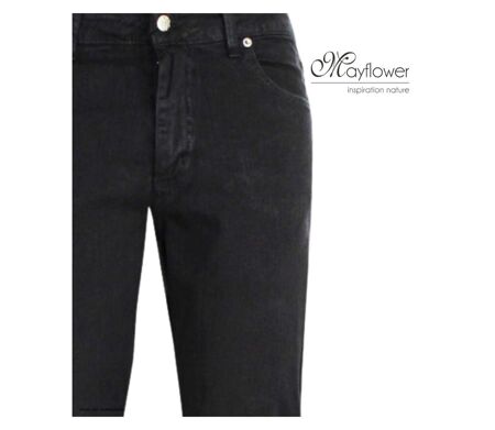 MAYFLOWER OUDA - Jean en tissu extensible pour femme : le confort absolu d'un denim stretch noir galbant