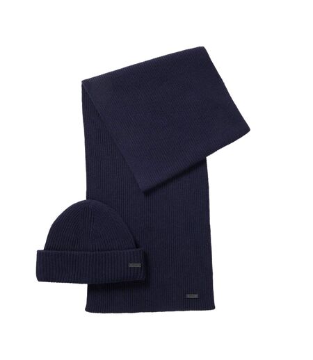 Ensemble Écharpe Et Bonnet Fantastico Taille Unique Bleu Foncé Boss