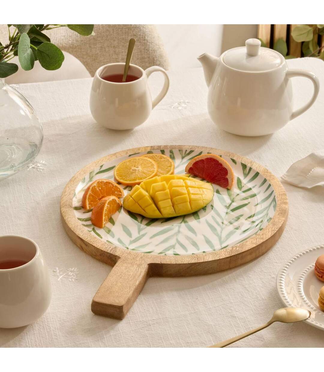 Assiette de Présentation en Bois Inaya 40cm Vert Olive-2