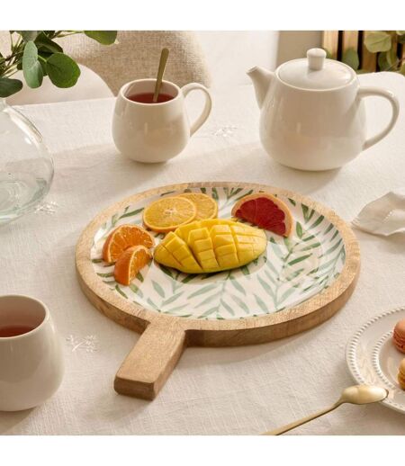 Assiette de Présentation en Bois Inaya 40cm Vert Olive