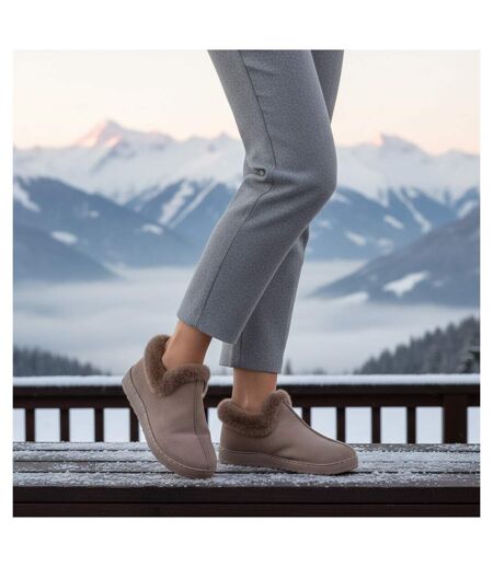OZABI Pantoufles Femme Hiver Scandinave, Montantes Cheville, Semelle Crantée