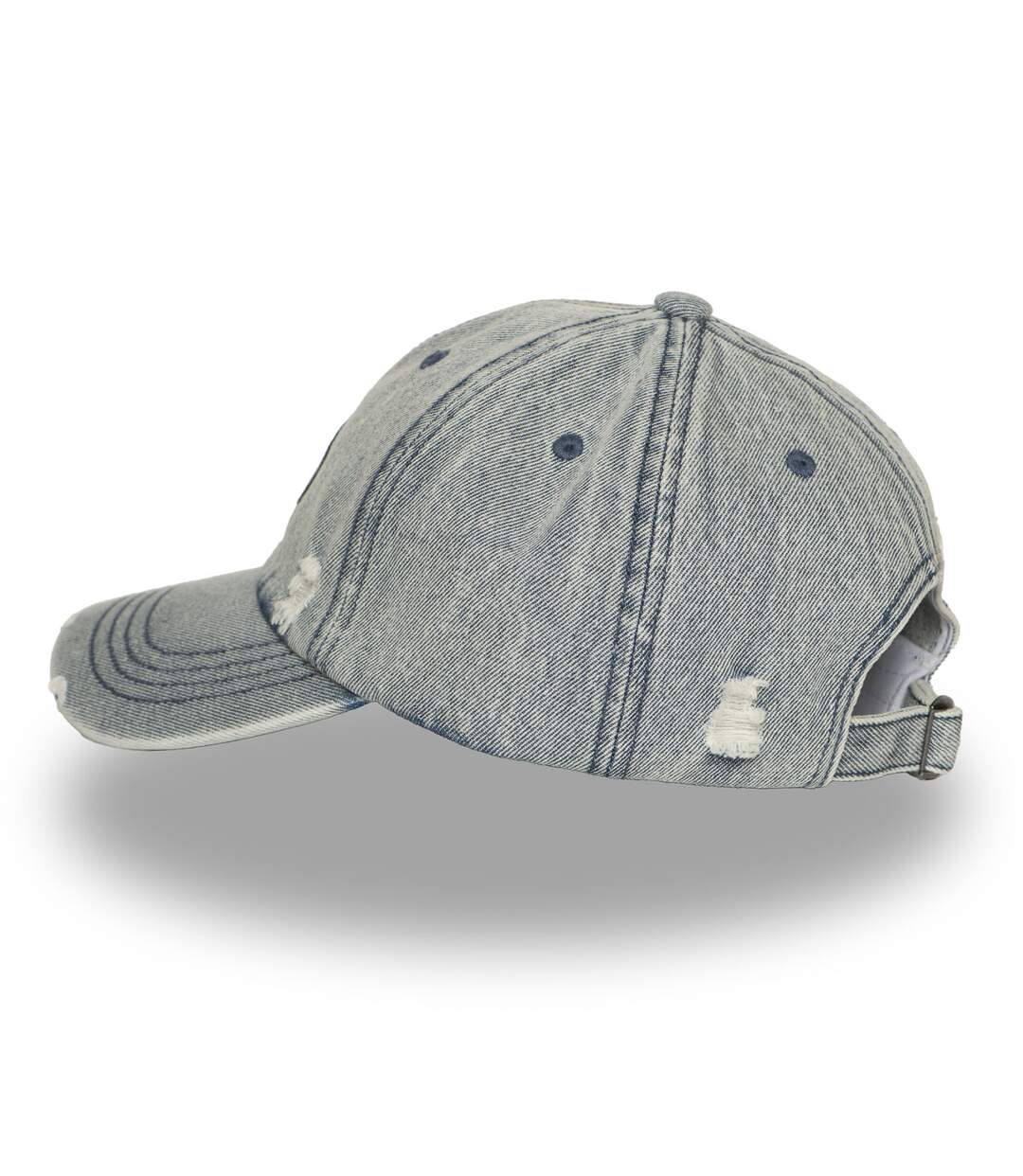 Casquette baseball adulte en jean avec effet destroy Jean Vondutch-5
