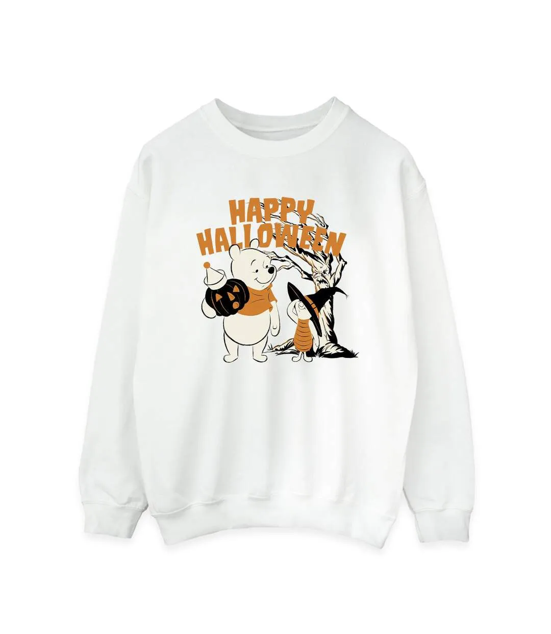 Disney Sweatshirt Winnie The Pooh And Piglet Happy Halloween Femme/Ladies (Blanc) - UTBI42961-1