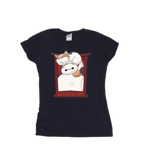 Disney - T-shirt BIG HERO BAYMAX FRAME SUPPORT - Femme (Bleu marine) - UTBI13277