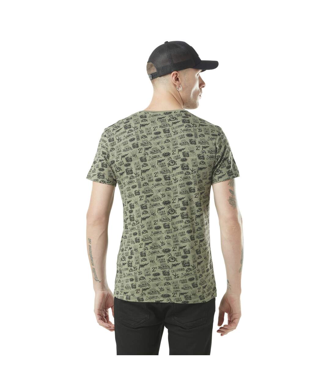 T-shirt homme col v imprimé en coton Tyron Vondutch-3