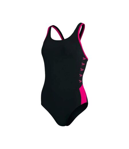 Speedo Womens/Ladies Boom Muscleback One Piece Bathing Suit (Black/Pink) - UTCS1249