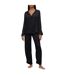 Ensemble De Pyjama Long Satinoir Femme Noir Hugo-4