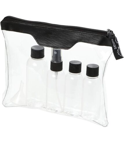 Bullet Set de bouteilles de voyage approuvé par la compagnie aérienne Munich (Transparent/Black) (7.9 x 6.3 x 1.3 inches) - UTPF1210