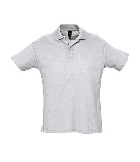 SOLS Mens Summer II Pique Short Sleeve Polo Shirt (Ash)