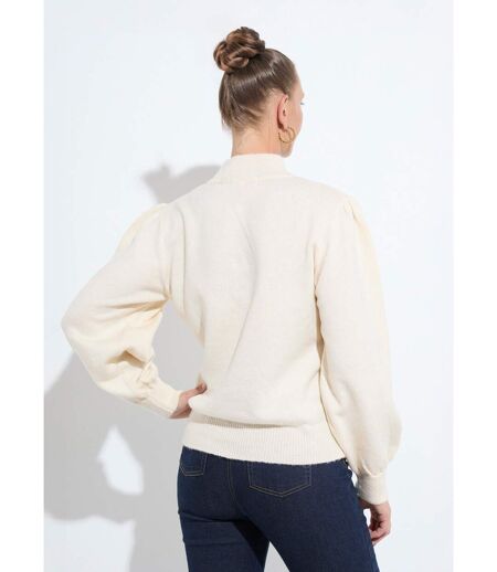Pull chaud col montant boutonné