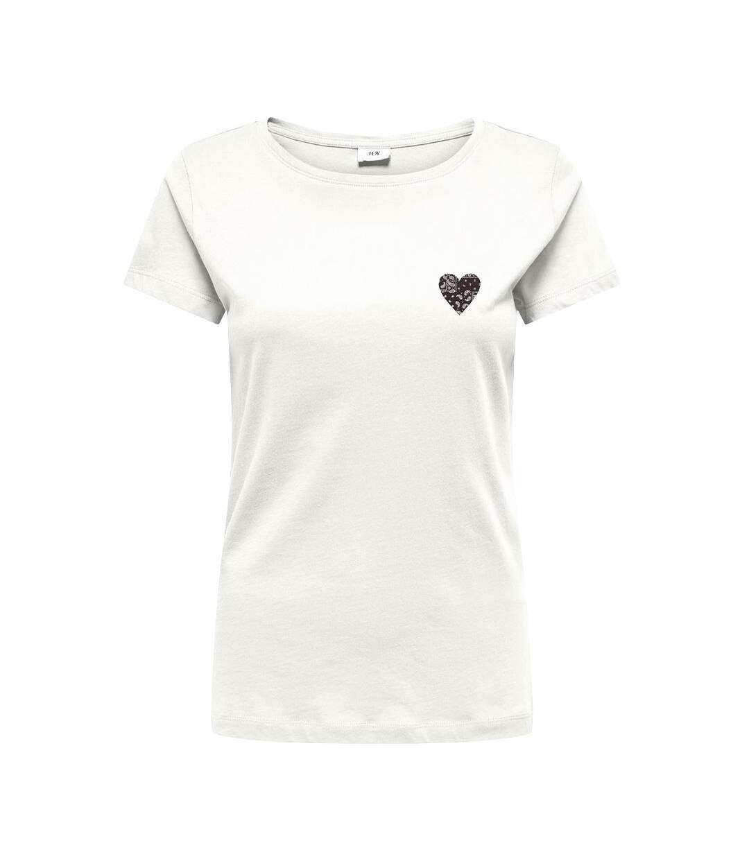 T-Shirt blanc/noir femme jdy paris-1