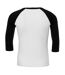 Canvas Mens 3/4 Sleeve Baseball T-Shirt (White/Black) - UTBC1332