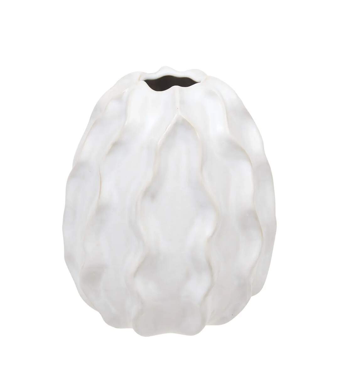 Vase Design en Céramique Sandri 17cm Blanc-1