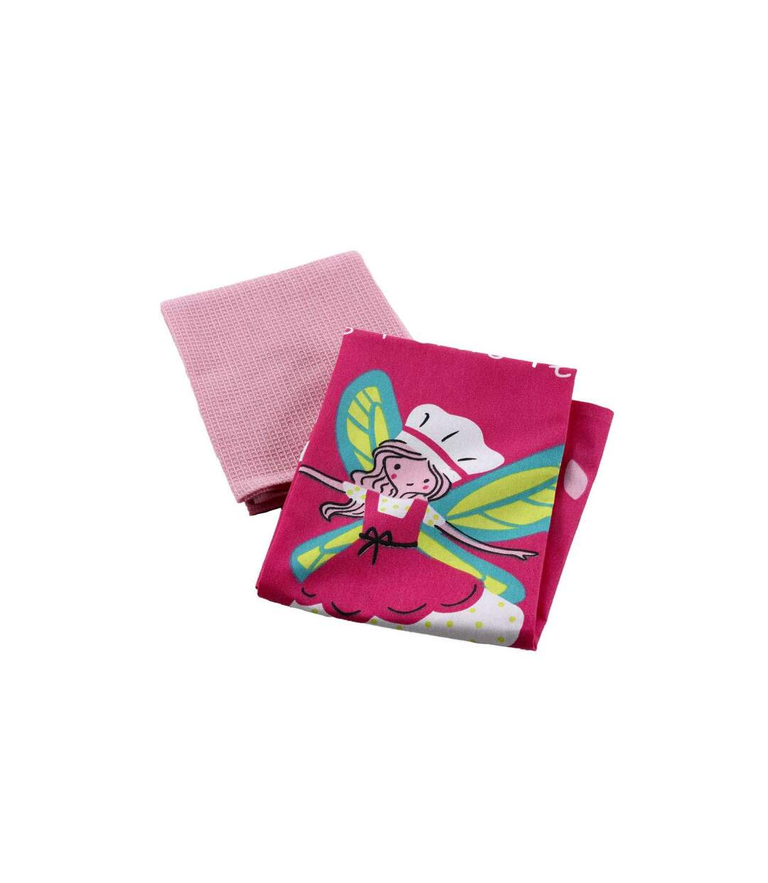 Lot de 2 Torchons Enfant Mini Fée 50x70cm Rose-1