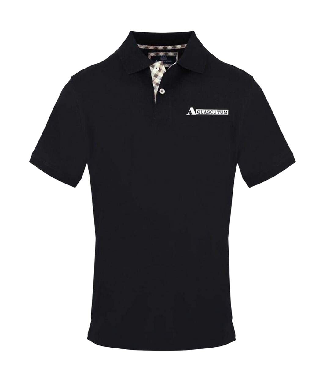 Mens Short-sleeved Polo Shirt Black Aquascutum-1