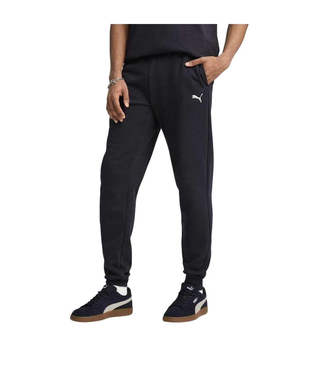 Mens Logo Cuffed Joggers Navy Puma-4