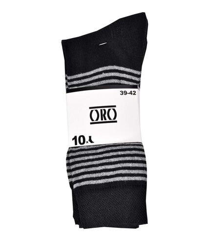 Chaussettes homme ORO Confort et qualité -Assortiment modèles photos selon arrivages- Pack de 10 Paires Motifs ORO Noir