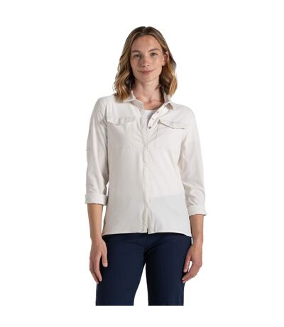 Womens/ladies Nosilife Pro Iii Nosilife Long-sleeved Shirt Sea Salt Craghoppers