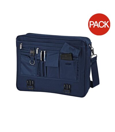 Quadra Portfolio Briefcase Bag - 12 Liters (Pack of 2) (French Navy) (One Size) - UTBC4260