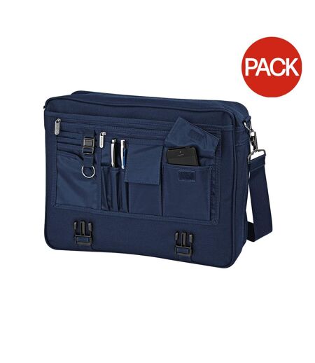 Quadra Portfolio Briefcase Bag - 12 Liters (Pack of 2) (French Navy) (One Size) - UTBC4260