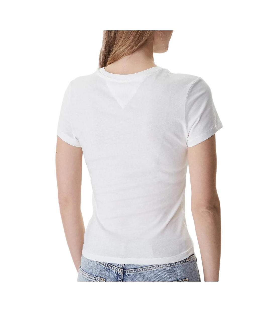 T-Shirt blanc femme tommy hilfiger tjw slim-2