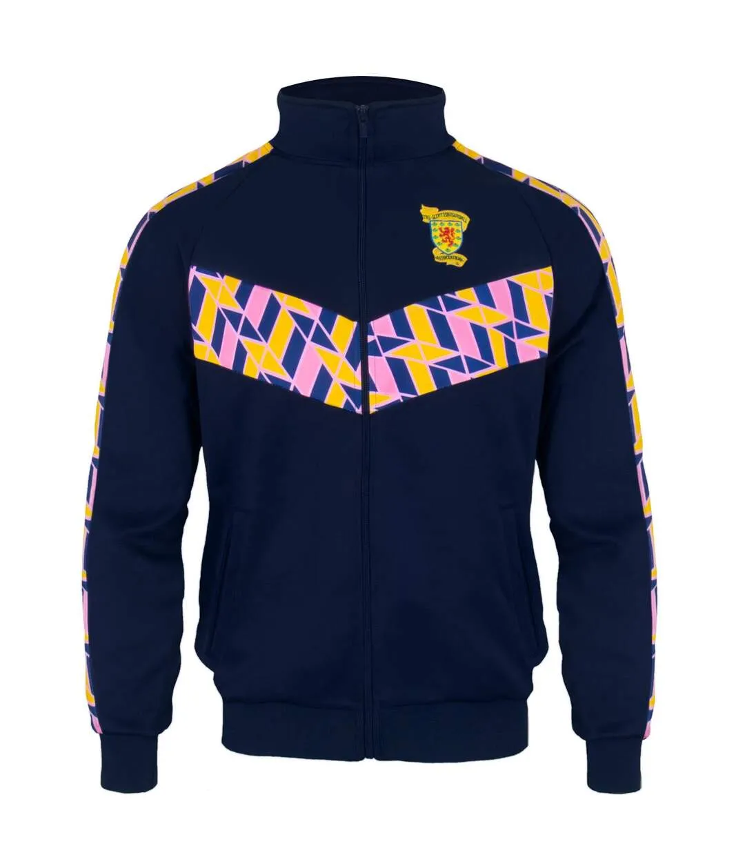 Mens Track Jacket Navy Multicoloured Scottish FA-1
