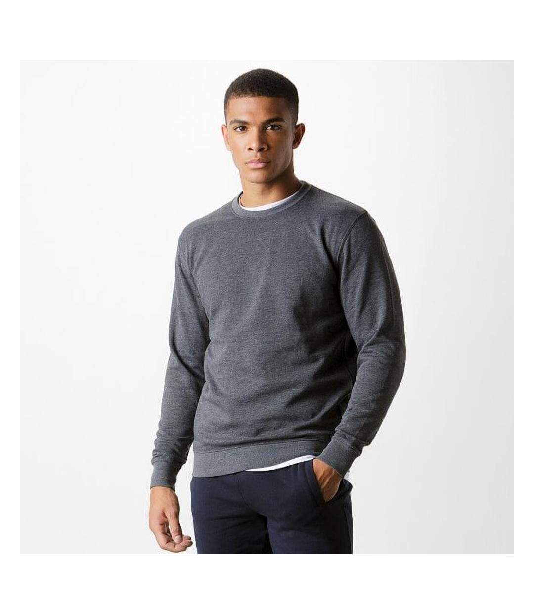 Klassic Sweat-shirt Homme Gris Foncé Marne Kustom Kit-3