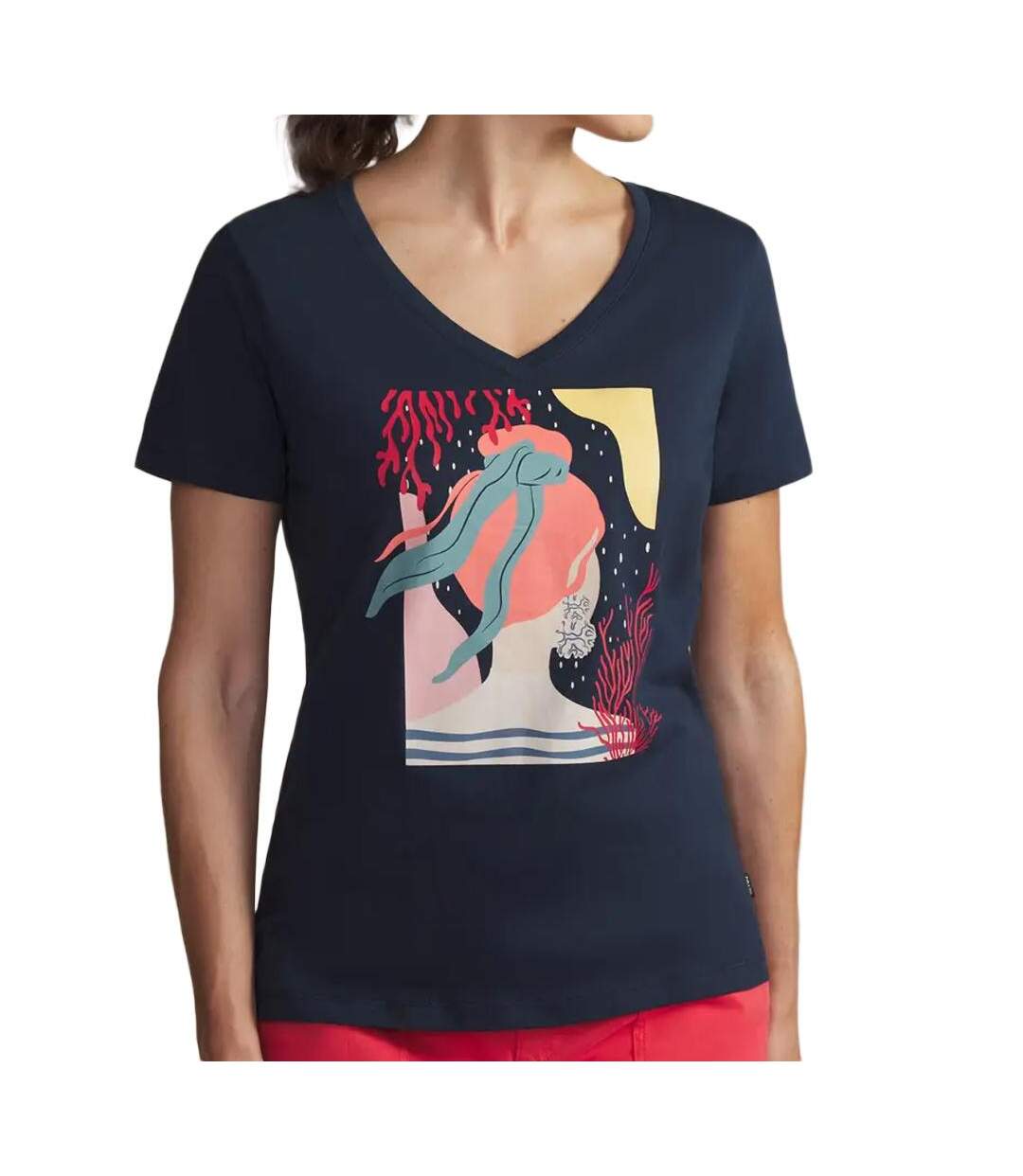 T-Shirt marine femme tbs zildotee-1