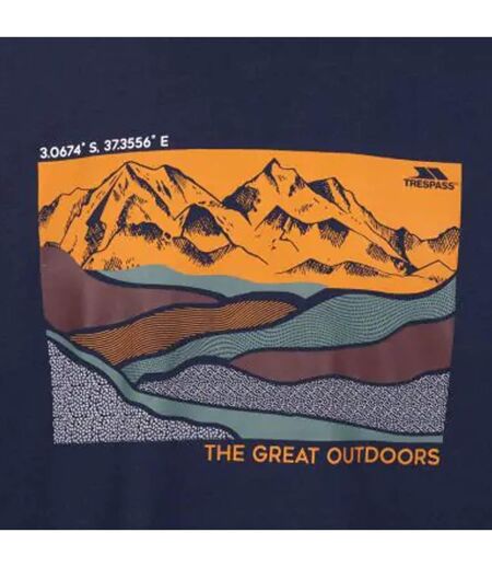 Mens Flinder Printed Long-sleeved T-shirt Navy Trespass