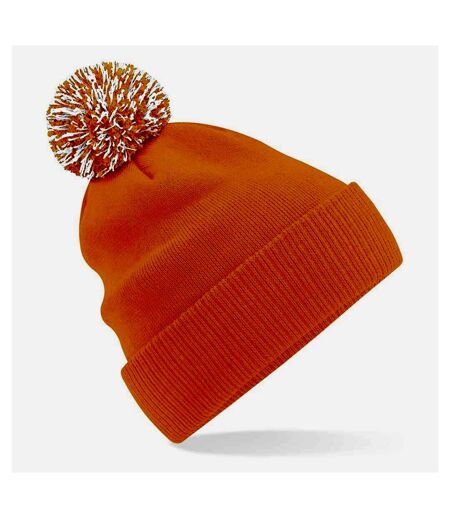 Bonnet snowstar adulte orange / blanc Beechfield