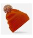 Bonnet snowstar adulte orange / blanc Beechfield