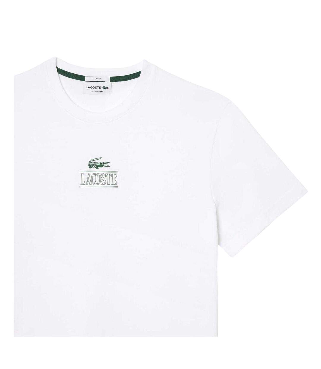 T-shirt Motif/style Logo Brodé Homme Blanc Lacoste-3