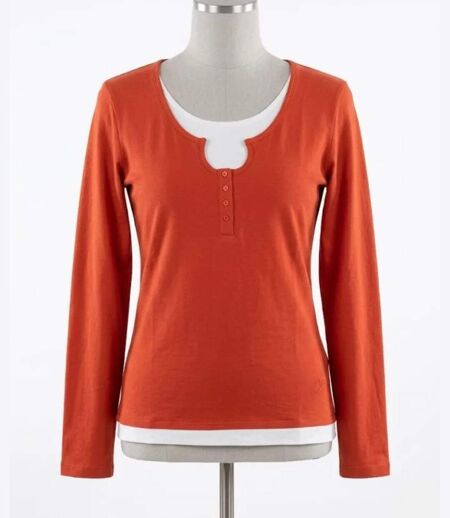 Tee-shirt MAYFLOWER CLUB2R rouge fantaisie : l'effet 2 en 1 ultra stylé