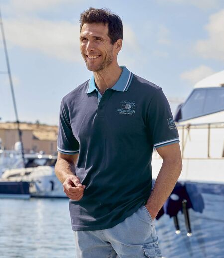 2er-Pack Poloshirts Nautik in Piqué-Qualität