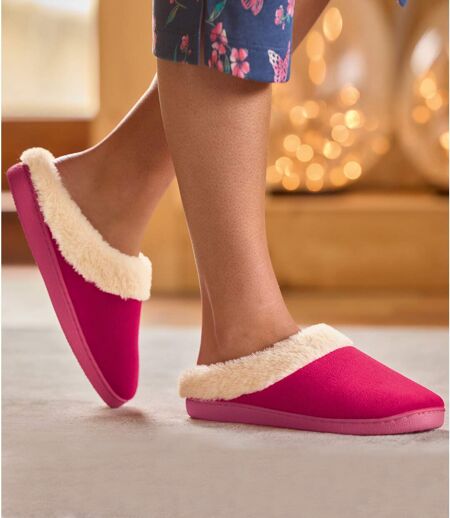 Chaussons en Velours et Fausse Fourrure