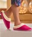 Chaussons en Velours et Fausse Fourrure-3