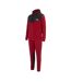 Mens Two Tone Cotton Blend Workout Tracksuit Dark Red Grey Lonsdale-3