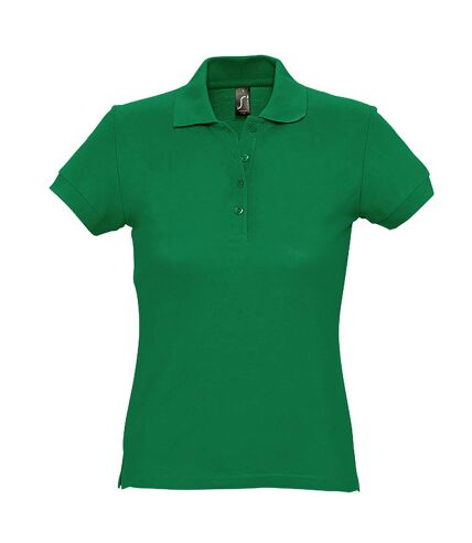 SOLS Womens/Ladies Passion Pique Short Sleeve Polo Shirt (Kelly Green)
