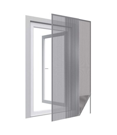 Moustiquaire porte anthracite 18g/m² bande auto-agrippante 7,5 mm